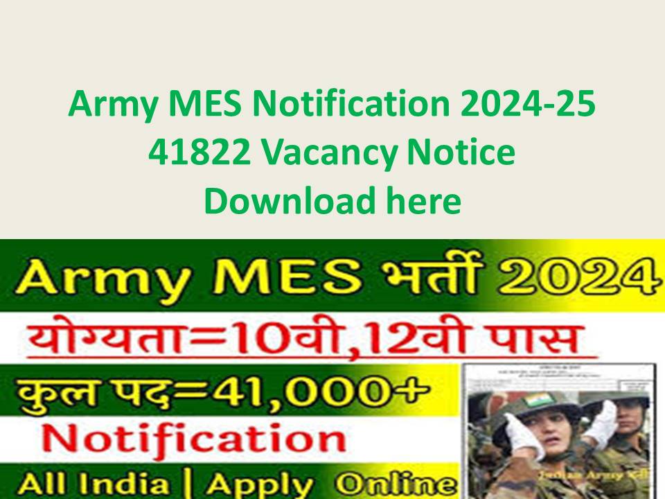 Army MES Recruitment 2024 