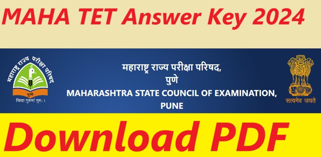 MAHA TET Answer Key 2024