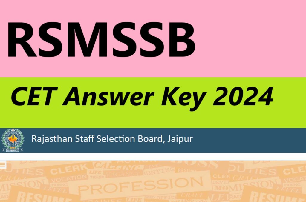 RSMSSB CET Answer Key 2024