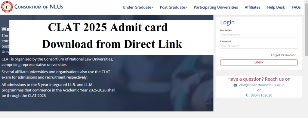 CLAT 2025 Admit Card