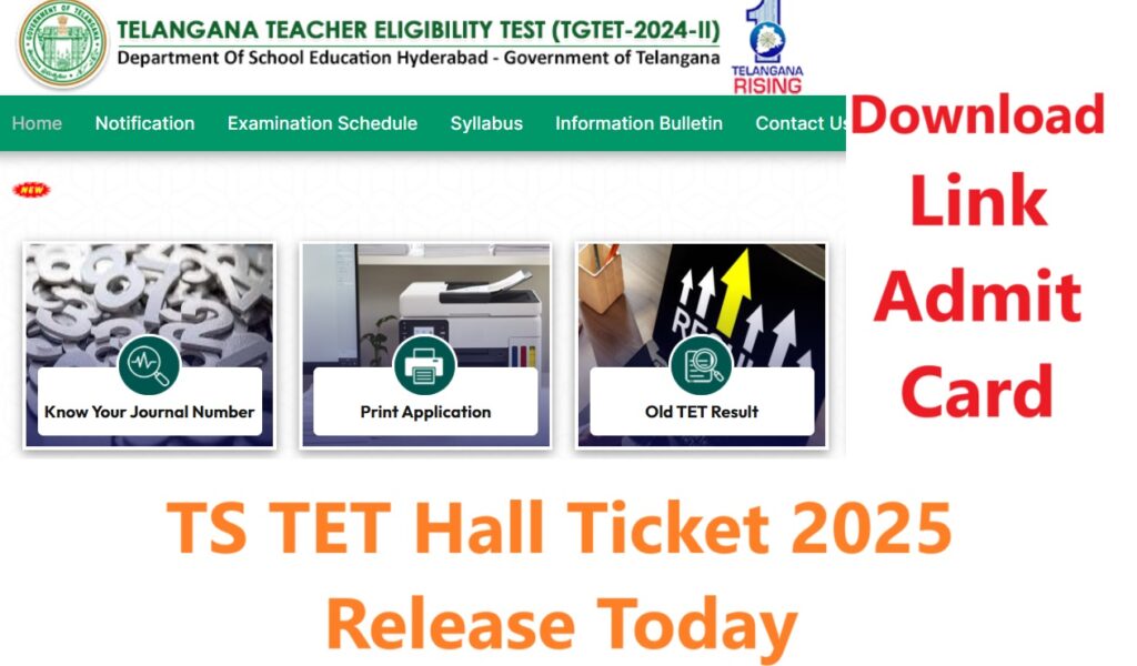 schooledu.telangana.gov.in 2024 TET Hall Ticket Download Link at