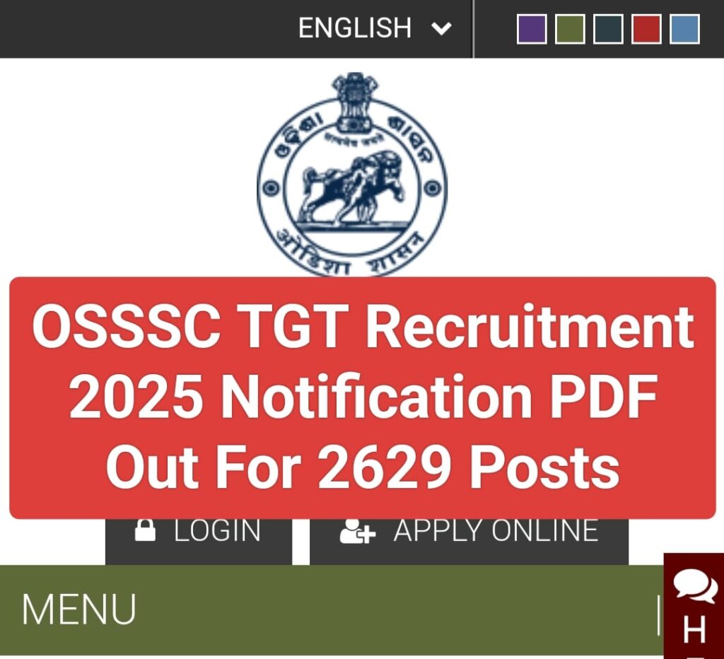 OSSSC TGT Recruitment 2025