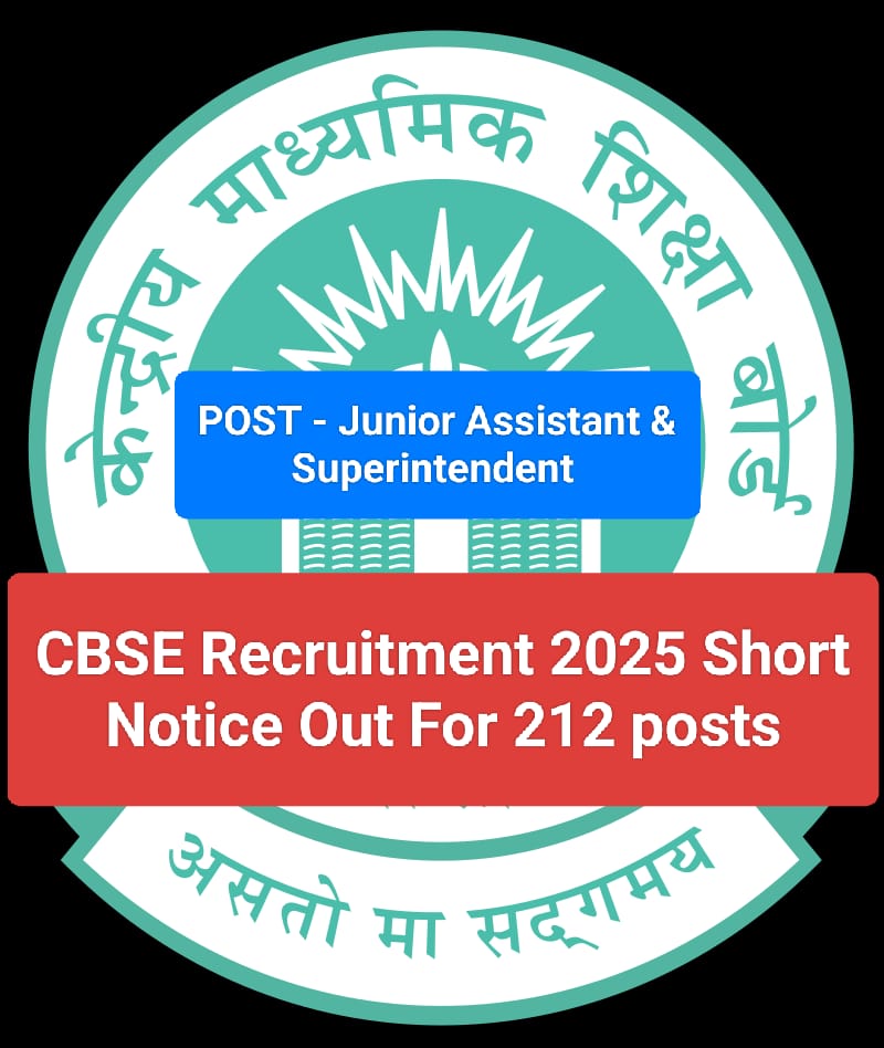 CBSE Junior Assistant and Superintendent Recruitment 2025