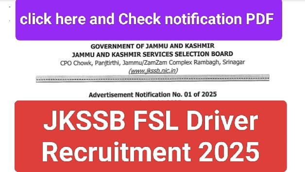 JKSSB FSL Driver Recruitment 2025