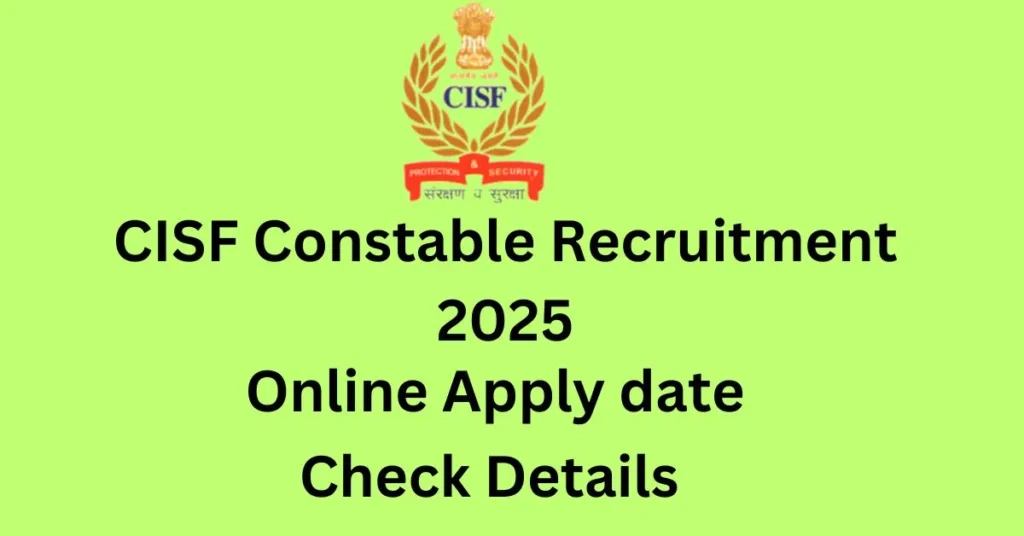 CISF Constable Tradesmen Recruitment 2025
